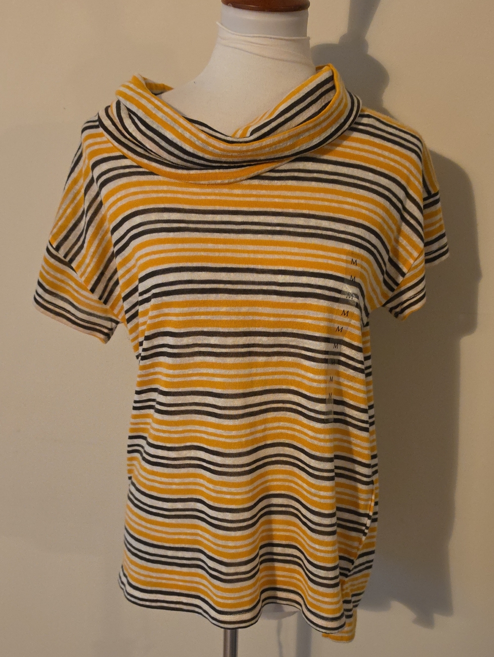 Jones New York Brand New Striped Short Sleeves Blouse